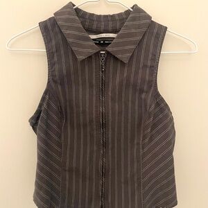 Urban Outfitters Grey Striped Crop Top